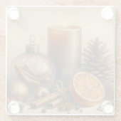 Christmas Candle Art ガラスコースター (裏面)