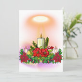 Christmas Candle Card with Poinsettia 招待状 (スタンド正面)