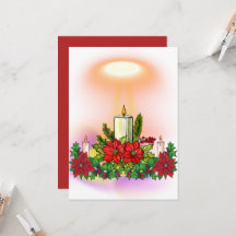 Christmas Candle Card with Poinsettia