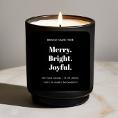 Christmas Candle Label | Merry Bright Joyful スクエアシール