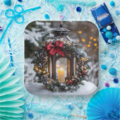 Christmas Candle Lantern ペーパープレート (パーティー)