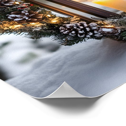 Christmas Candle Lantern ポスター (角)