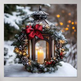 Christmas Candle Lantern ポスター