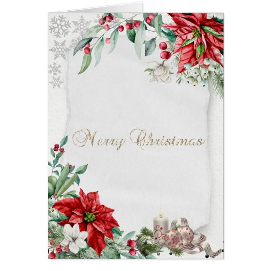 Christmas Candle ,Snowflakes,Poinsettia Christmas (正面)