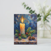 Christmas Candle with Pine ポストカード (スタンド正面)