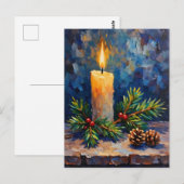 Christmas Candle with Pine ポストカード (正面/裏面)