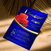 Christmas Candlelight Poinsettia Blue Church チラシ
