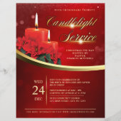 Christmas Candlelight Poinsettia Red Church チラシ (正面)
