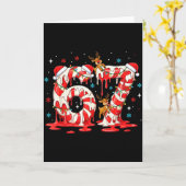 Christmas Candy Cane 67 Meme Six Seven Funny Boys カード (黄色い花)