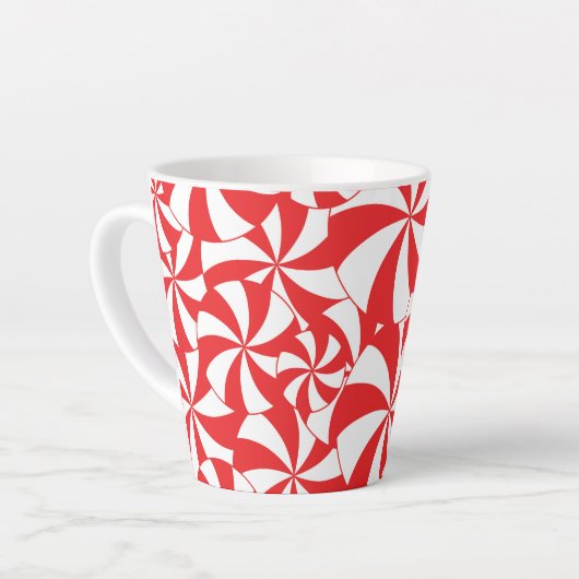 Christmas Candy Cane Coffee Mug Red and White Cup カフェラテマグ (左アングル)