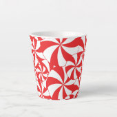 Christmas Candy Cane Coffee Mug Red and White Cup カフェラテマグ (正面)