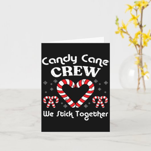 Christmas Candy Cane Crew Stick Together Xmas Wome カード (黄色い花)