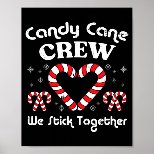 Christmas Candy Cane Crew Stick Together Xmas Wome ポスター (正面)