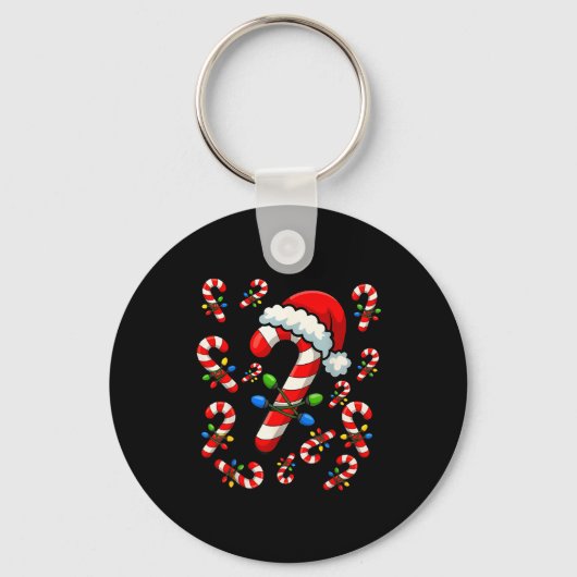 Christmas Candy Cane Crew Xmas Holiday Family Matc キーホルダー (正面)