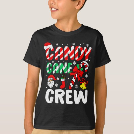Christmas Candy Cane Crew Xmas Holiday Toddler Kid Tシャツ (正面)