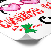 Christmas Candy Cane Cutie Messy Bun Girls Kids Xm ポスター (角)