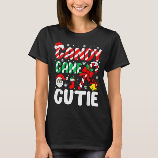 Christmas Candy Cane Cutie Xmas Holiday Toddler Ki Tシャツ (正面)