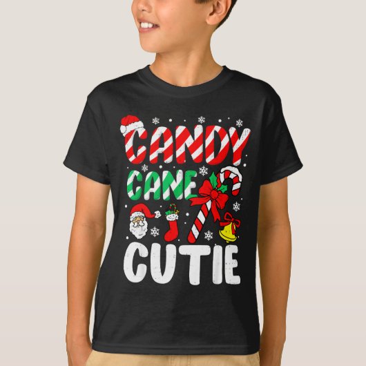 Christmas Candy Cane Cutie Xmas Holiday Toddler Ki Tシャツ (正面)