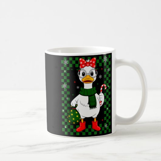 Christmas Candy Cane Goose Matching Couple Xmas Bo コーヒーマグカップ (右)