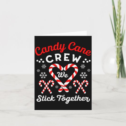 Christmas Candy Cane Heart Holiday Family Matching カード (正面)