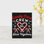 Christmas Candy Cane Heart Holiday Family Matching カード (黄色い花)