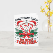 Christmas Candy Cane Heart Holiday Family Matching カード (黄色い花)