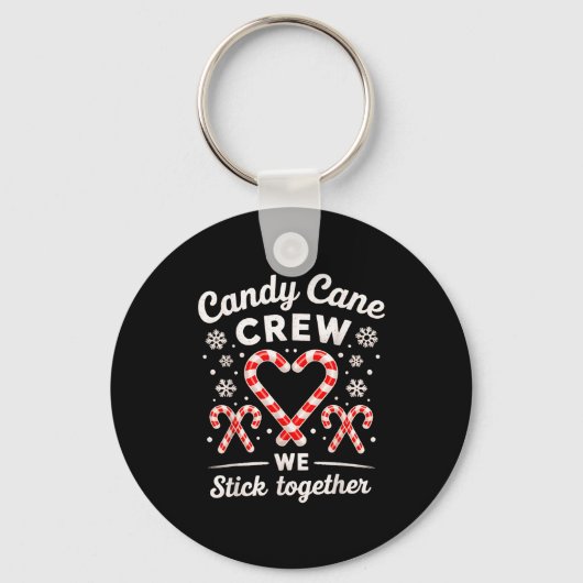 Christmas Candy Cane Heart Holiday Family Matching キーホルダー (正面)