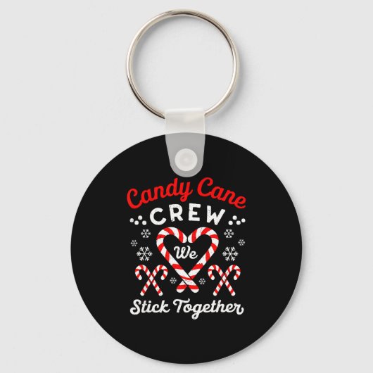 Christmas Candy Cane Heart Holiday Family Matching キーホルダー (正面)