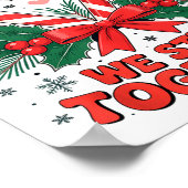 Christmas Candy Cane Heart Holiday Family Matching ポスター (角)