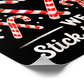 Christmas Candy Cane Heart Holiday Family Matching ポスター (角)