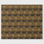 Christmas Candy Cane Hooked on a Martini Glass ラッピングペーパー (フラット)