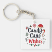 Christmas Candy Cane Keychain – Cheerful Gift Idea キーホルダー (正面)