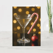 Christmas Candy Cane On a Martini Glass カード (正面)