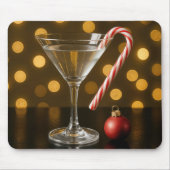 Christmas Candy Cane On a Martini Glass マウスパッド (正面)