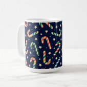 Christmas Candy Cane Pattern コーヒーマグカップ (正面左)