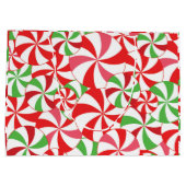 Christmas Candy Cane Pattern, Xmas Party Candy ラージペーパーバッグ (裏面)