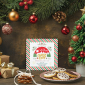 Christmas Candy Cane Peppermint Red Green Party 招待状