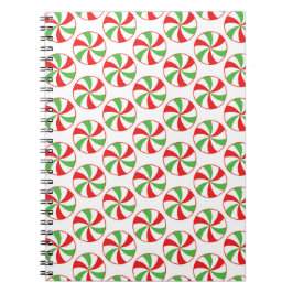 Christmas Candy Cane Print Cover Notebook Journal ノートブック