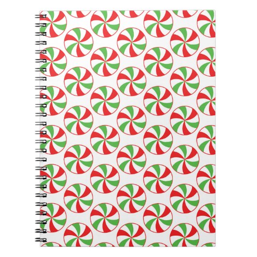 Christmas Candy Cane Print Cover Notebook Journal ノートブック (正面)
