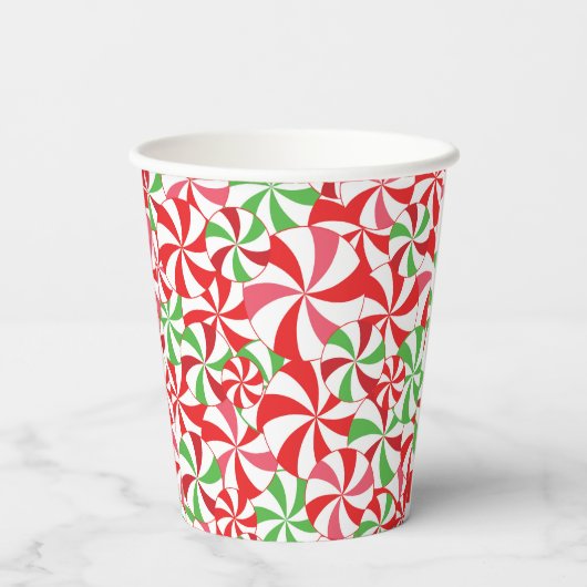 Christmas Candy Cane Print Party Paper Cups 紙コップ (裏面)