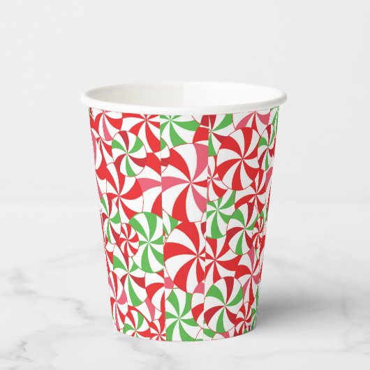 Christmas Candy Cane Print Party Paper Cups 紙コップ (左)