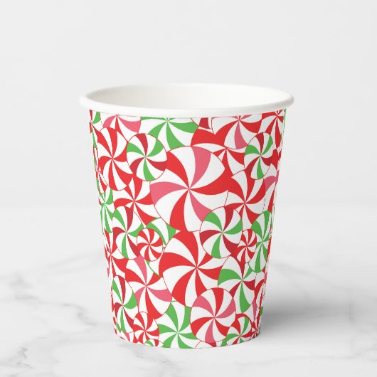 Christmas Candy Cane Print Party Paper Cups 紙コップ (正面)