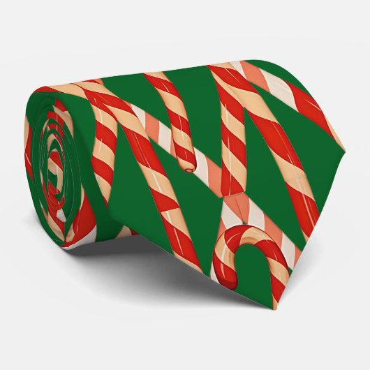 Christmas Candy Cane Red White Vector Design ネクタイ (ロール)