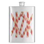 Christmas Candy Cane Red White Vector Design フラスク (正面)