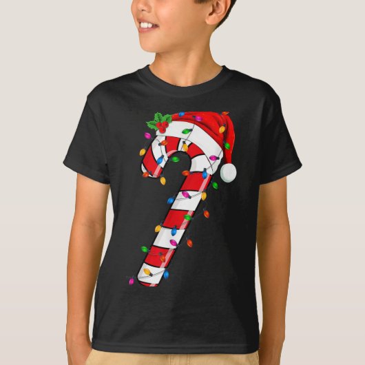 Christmas Candy Cane Santa Xmas Kids Toddler Youth Tシャツ (正面)