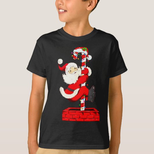 Christmas Candy Cane Santa Xmas Kids Toddler Youth Tシャツ (正面)