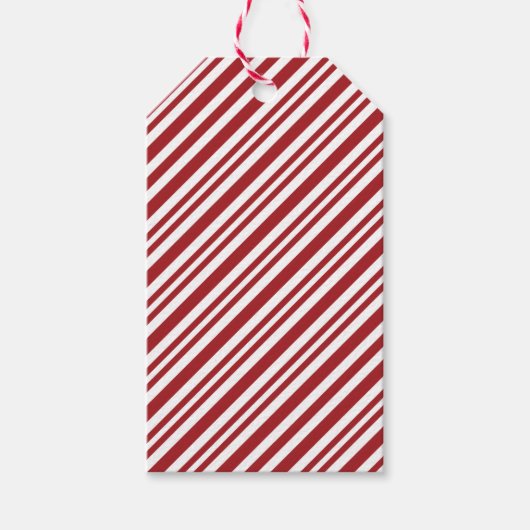 Christmas Candy Cane Stripes ギフトタグ (正面)