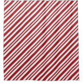 Christmas Candy Cane Stripes シャワーカーテン (正面)