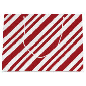 Christmas Candy Cane Stripes ラージペーパーバッグ (正面)