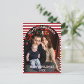 Christmas Candy Cane Stripes Cutsom ポストカード (スタンド正面)